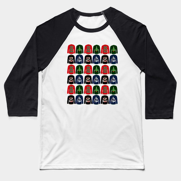 Festive Christmas Jumper Design Baseball T-Shirt by OneThreeSix